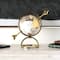 White & Gold Aluminum Tabletop Globe in Arrow Stand